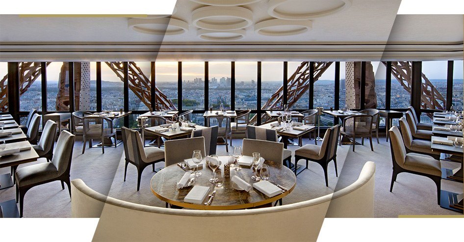 La salle du Jules Verne, au deuxième étage de la tour Eiffel